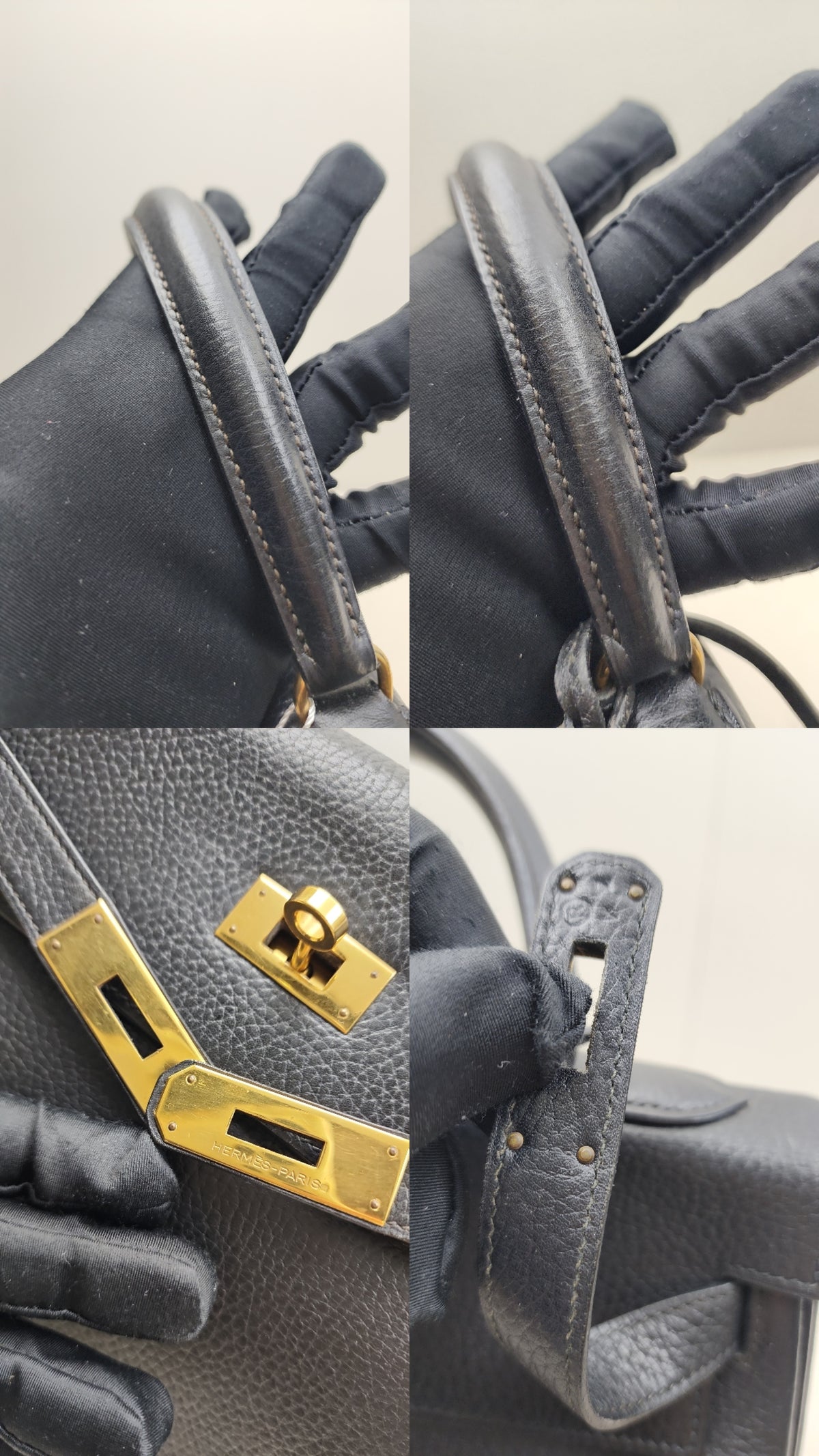 Hermes Black Ardennes Leather Kelly 32 (GHW)