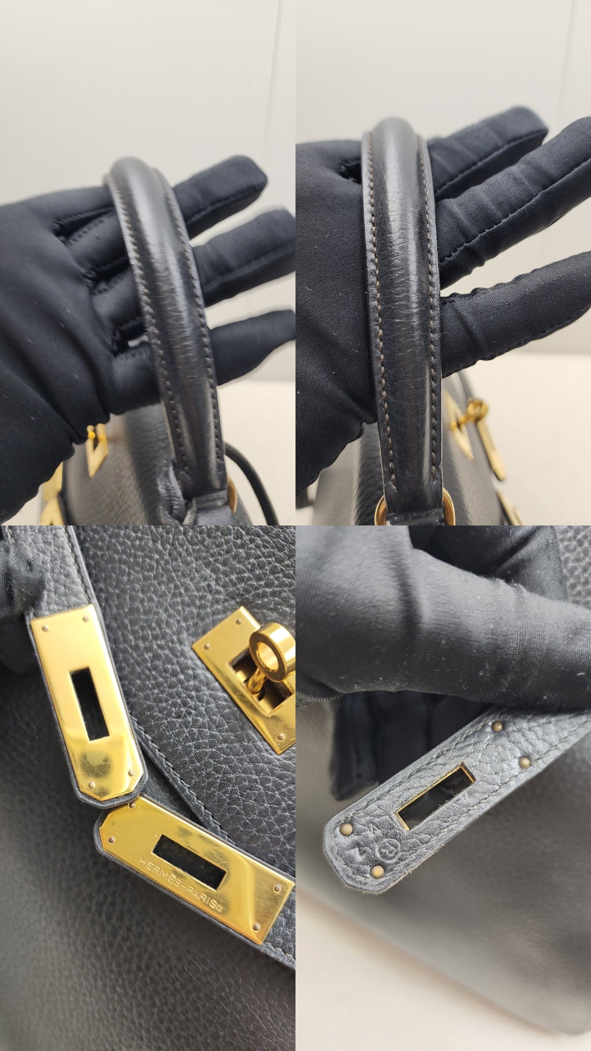 Hermes Black Ardennes Leather Kelly 32 (GHW)