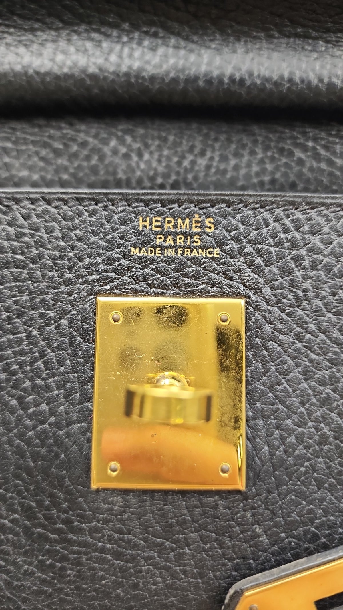 Hermes Black Ardennes Leather Kelly 32 (GHW)