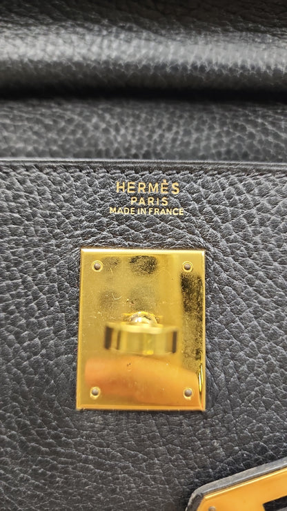 Hermes Black Ardennes Leather Kelly 32 (GHW)