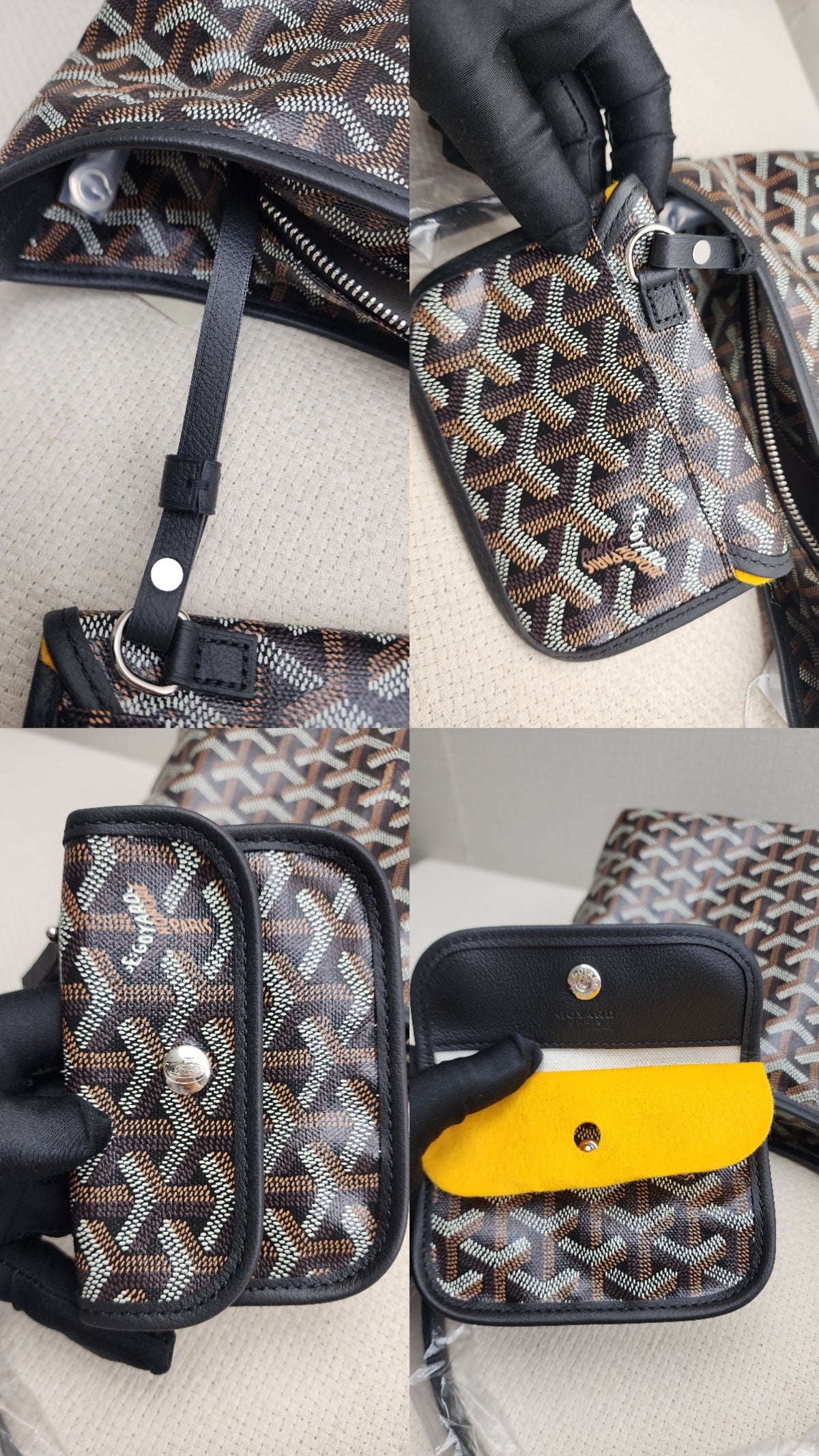 Goyard Black x Tan Hobo Boheme Mini Bag