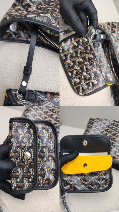 Goyard Black x Tan Hobo Boheme Mini Bag