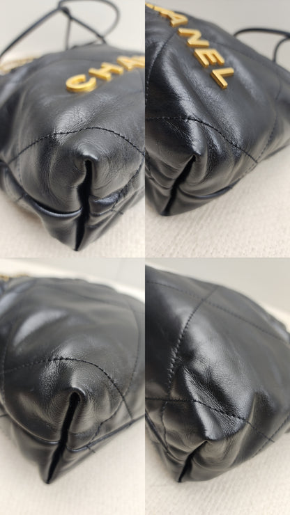 Chanel Black Calfskin Mini 22
