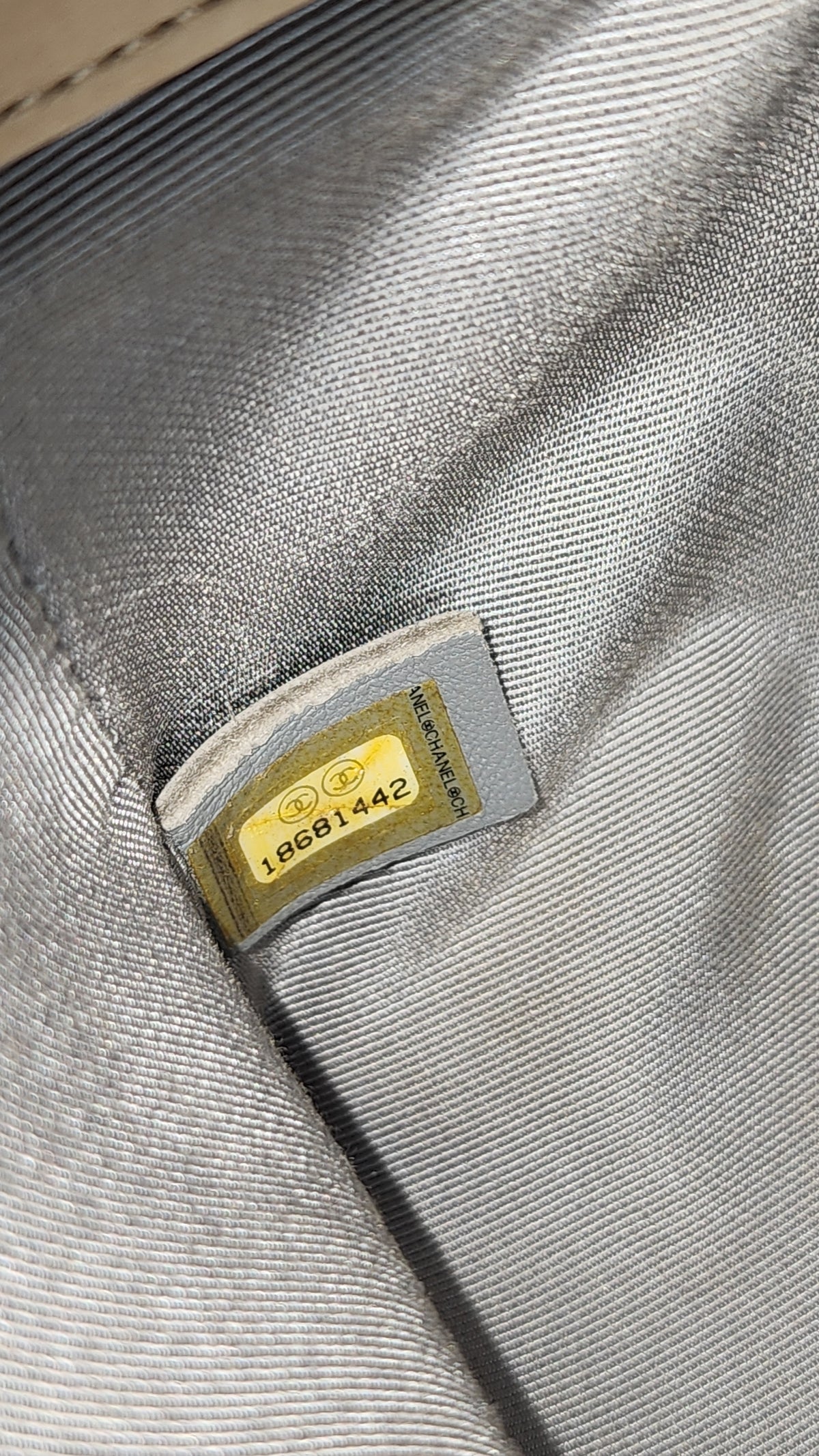Chanel Beige Calfskin Wildstitch Old Medium Boy