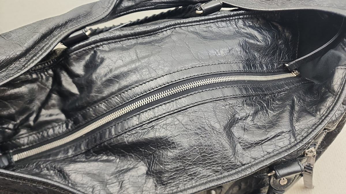 Balenciaga Black Agneau S Squash Boston City