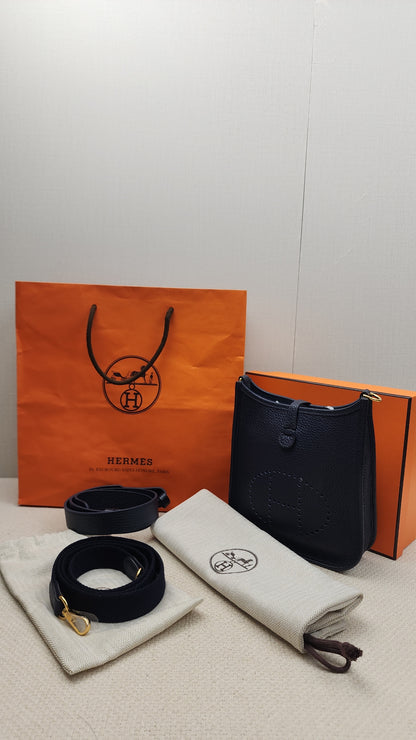 Hermes Bleu Nuit Mini Evelyne (GHW)