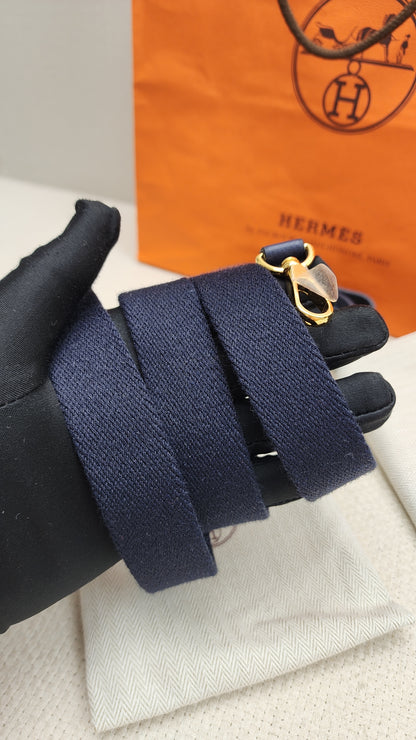 Hermes Bleu Nuit Mini Evelyne (GHW)