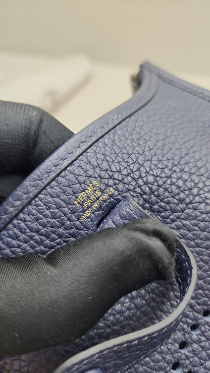 Hermes Bleu Nuit Mini Evelyne (GHW)