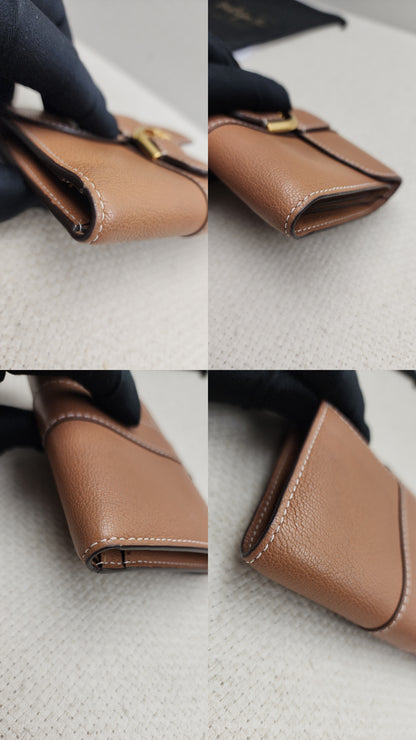 Delvaux Vegetal Brown Brilliant Compact Wallet