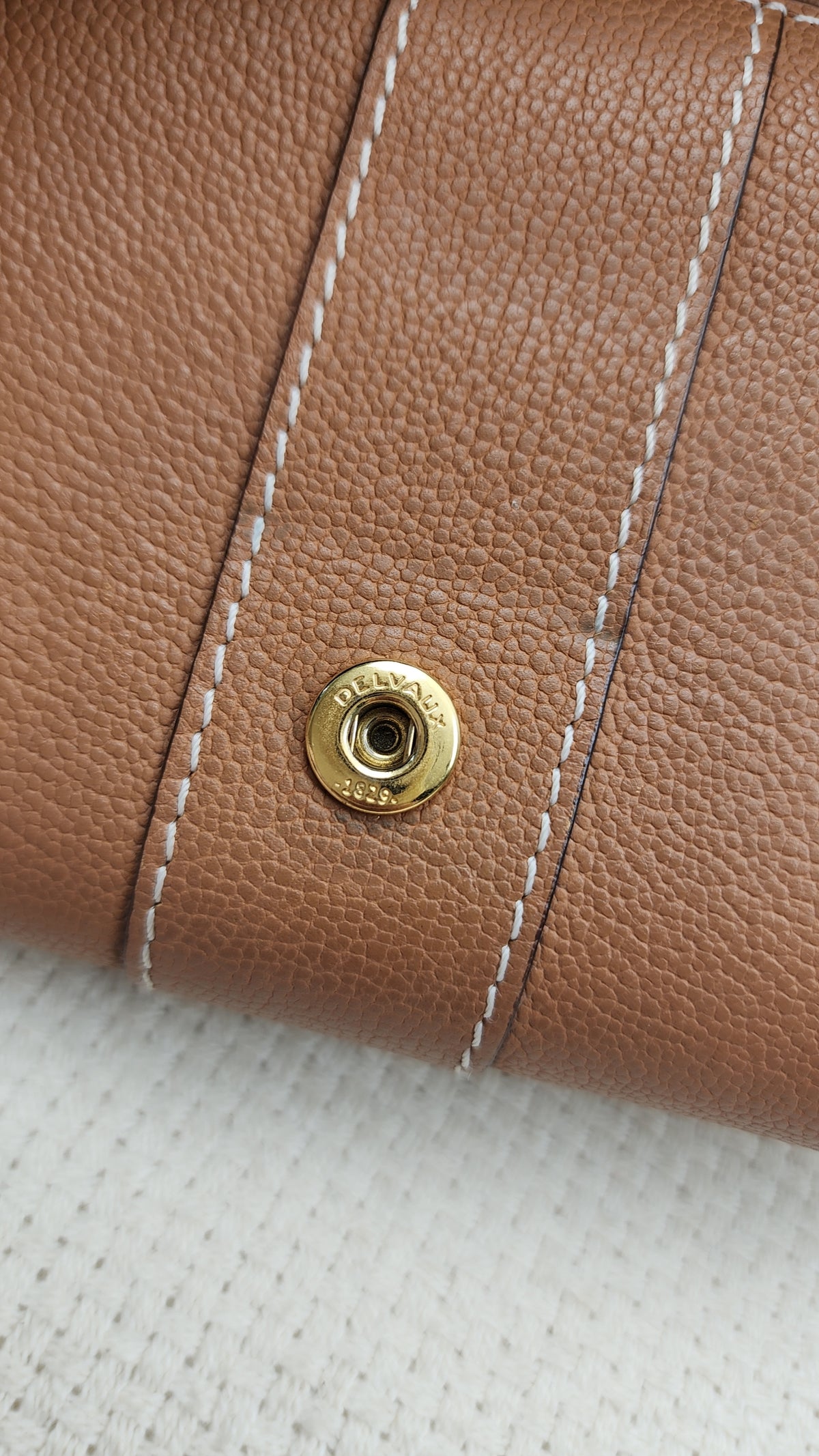 Delvaux Vegetal Brown Brilliant Compact Wallet