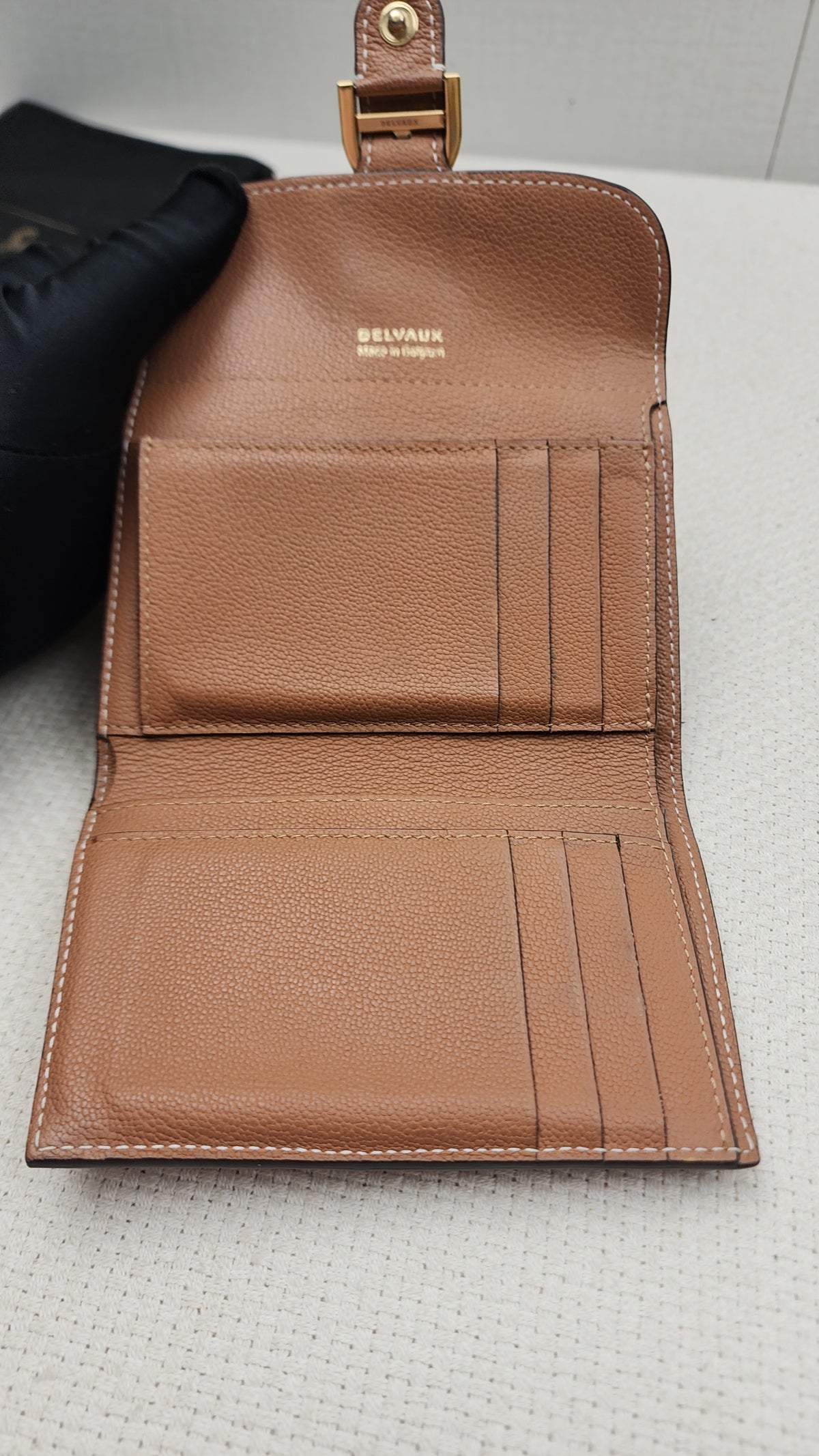 Delvaux Vegetal Brown Brilliant Compact Wallet