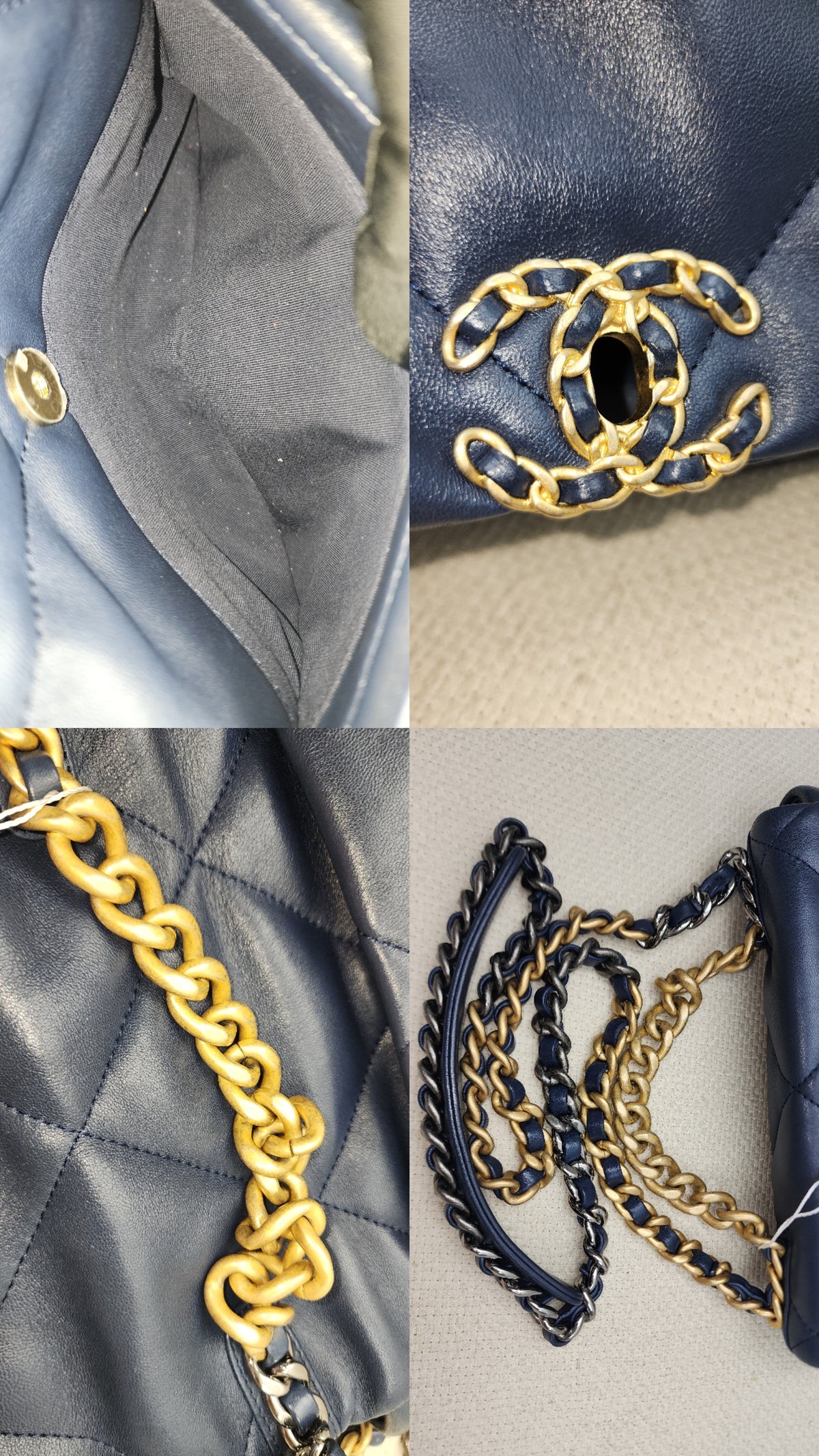 Chanel Navy Lambskin Small 19 Bag