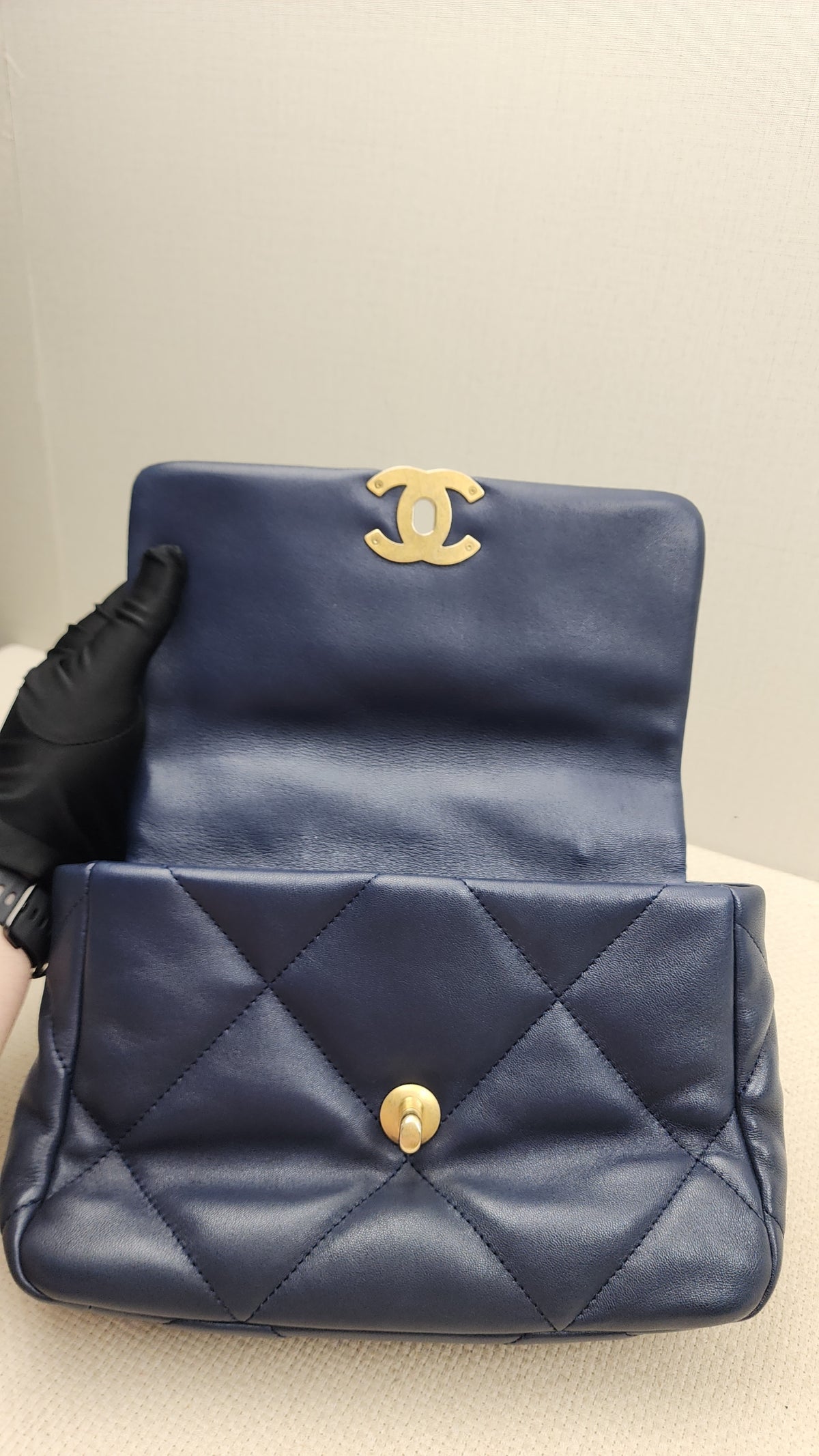 Chanel Navy Lambskin Small 19 Bag