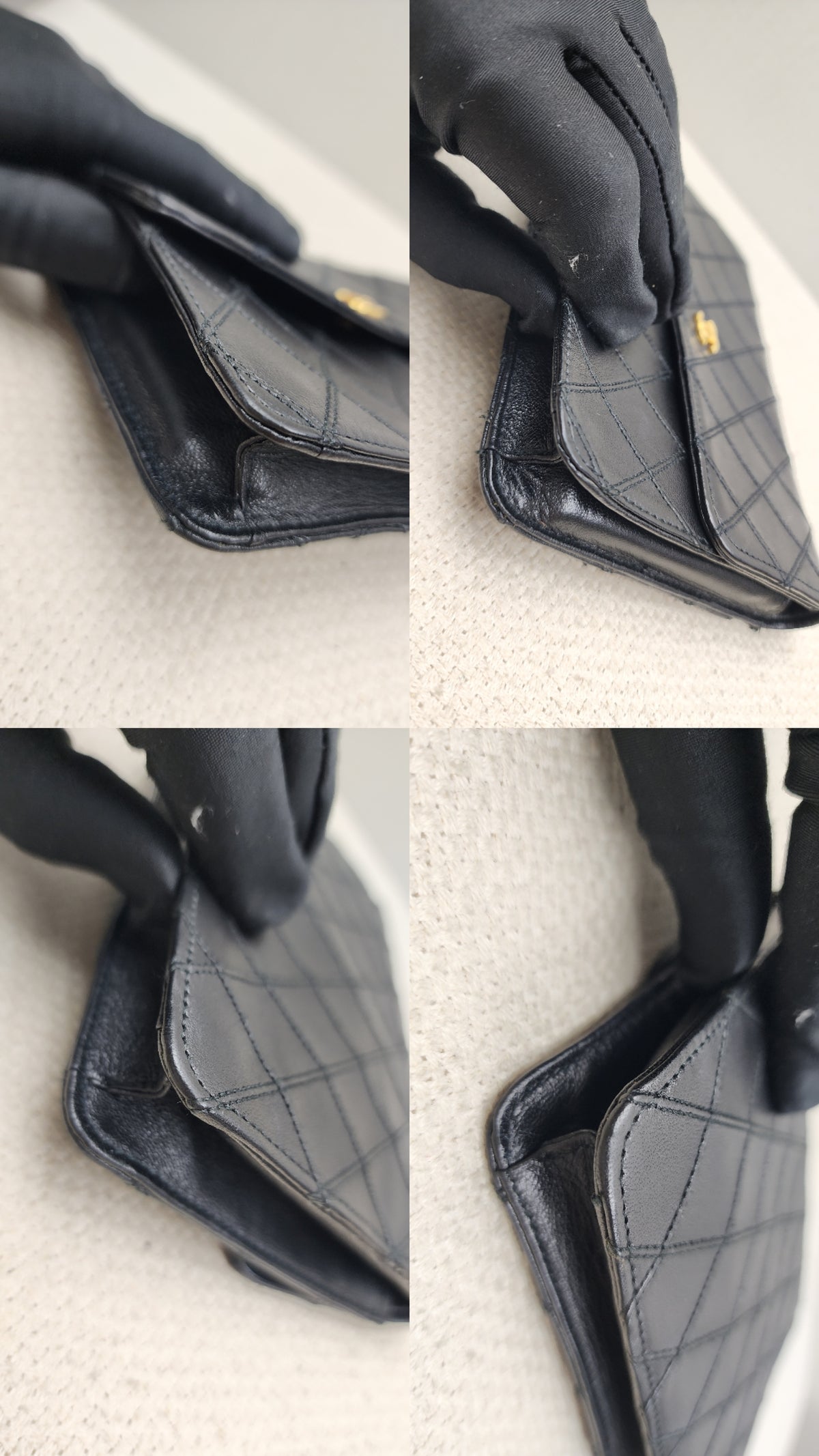 Chanel Black Lambskin Square Clutch