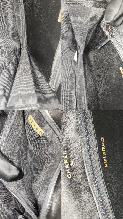 Chanel Black Lambskin Square Clutch