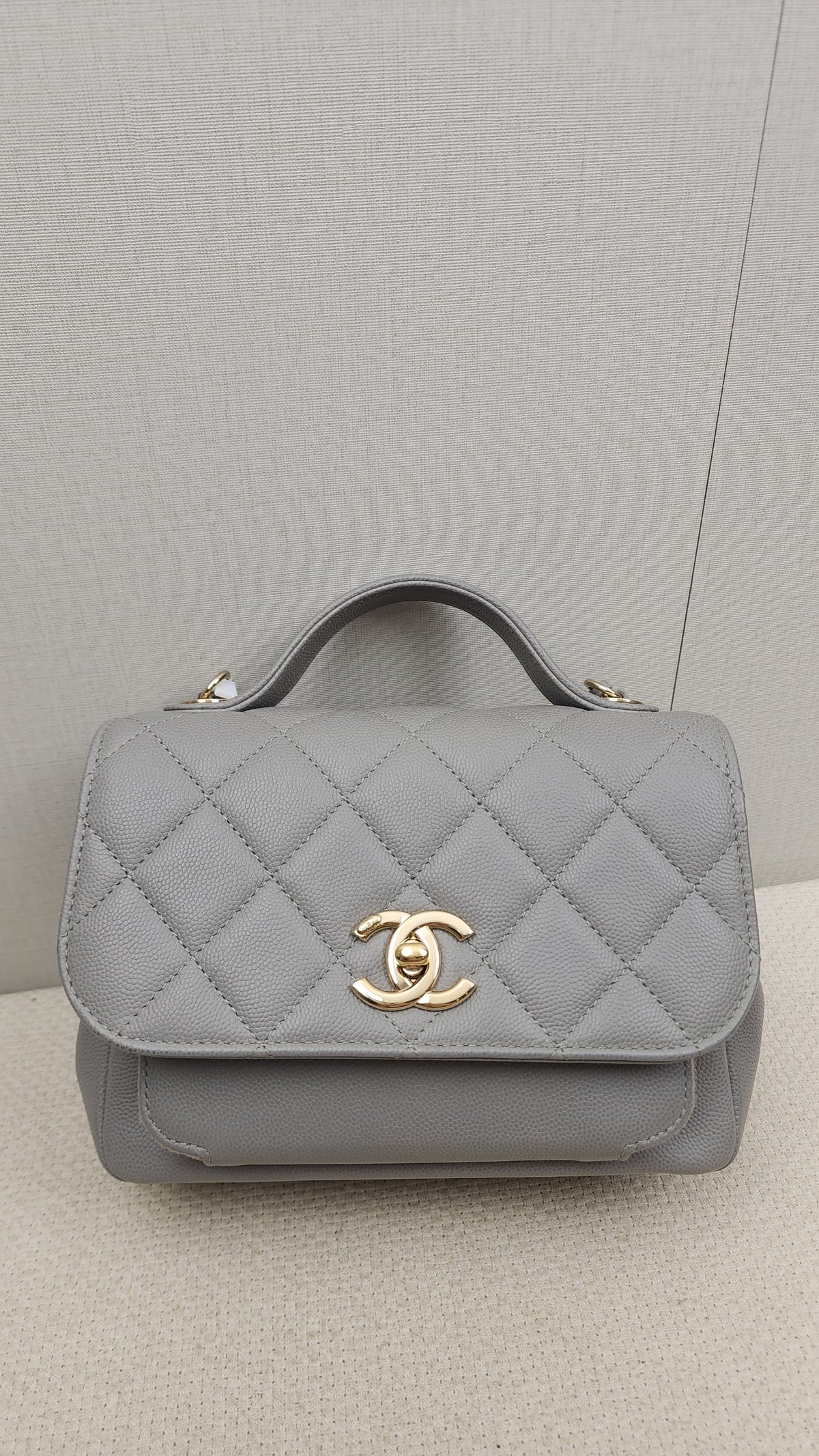 Chanel Grey Caviar Quilted Business Affiliate Flap