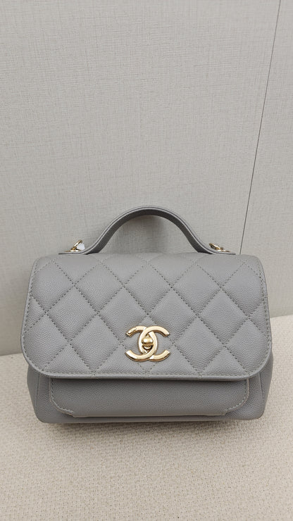 Chanel Grey Caviar Quilted Business Affiliate Flap