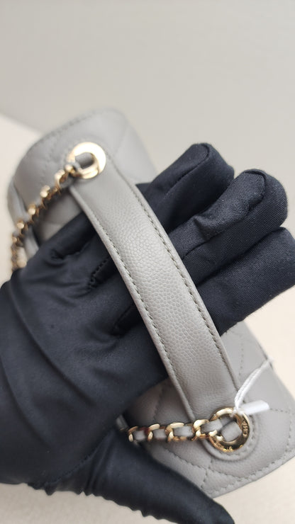 Chanel Grey Caviar Quilted Business Affiliate Flap