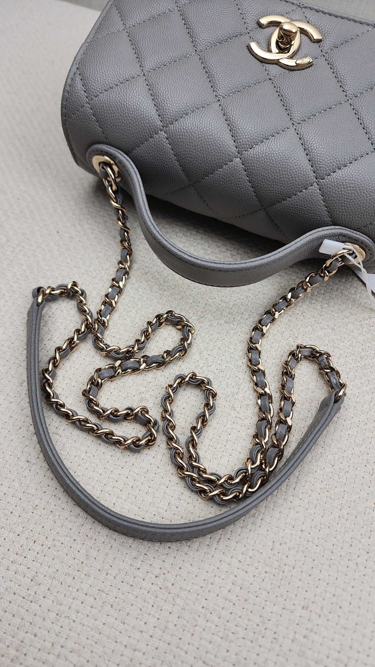 Chanel Grey Caviar Quilted Business Affiliate Flap