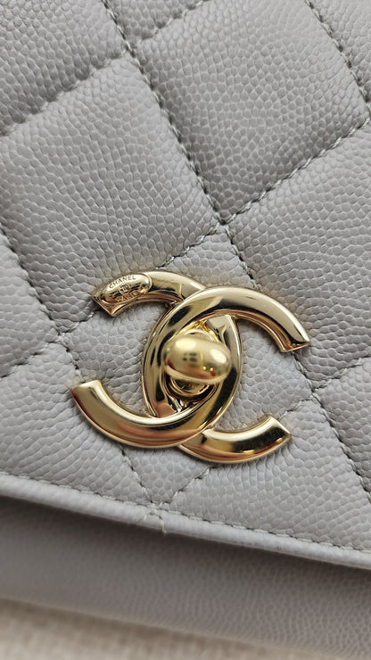 Chanel Grey Caviar Quilted Business Affiliate Flap