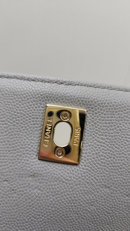 Chanel Grey Caviar Quilted Business Affiliate Flap