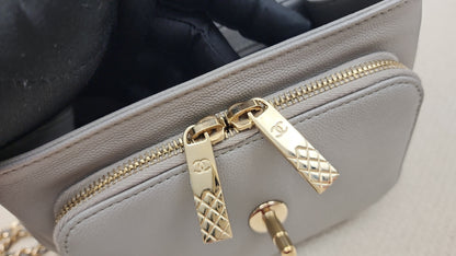 Chanel Grey Caviar Quilted Business Affiliate Flap