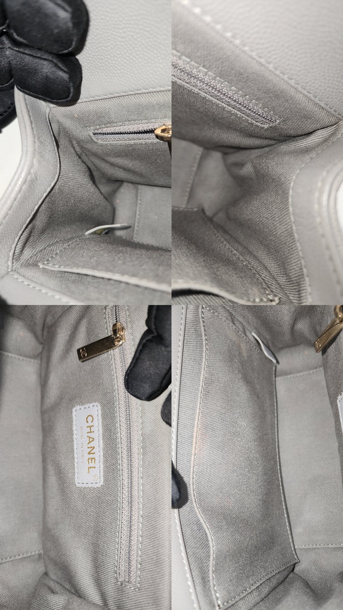 Chanel Grey Caviar Quilted Business Affiliate Flap