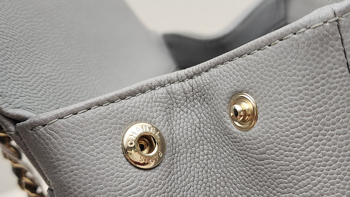 Chanel Grey Caviar Quilted Business Affiliate Flap