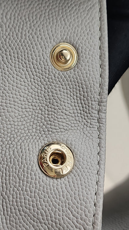 Chanel Grey Caviar Quilted Business Affiliate Flap