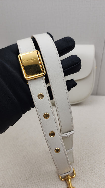 Dior White Calfskin Medium Bobby
