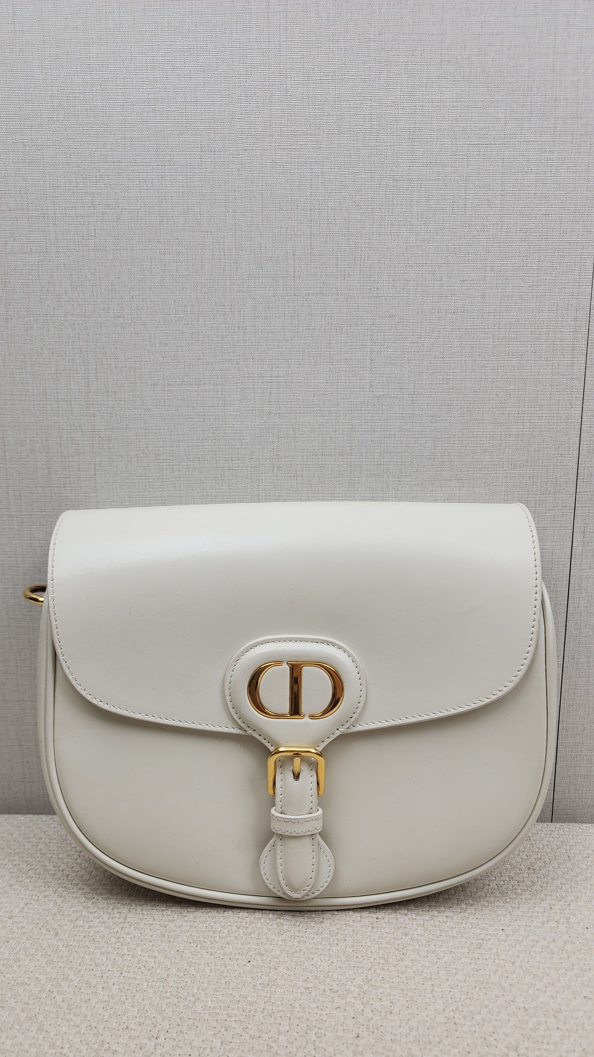 Dior White Calfskin Medium Bobby