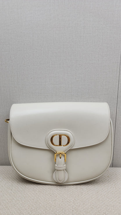 Dior White Calfskin Medium Bobby