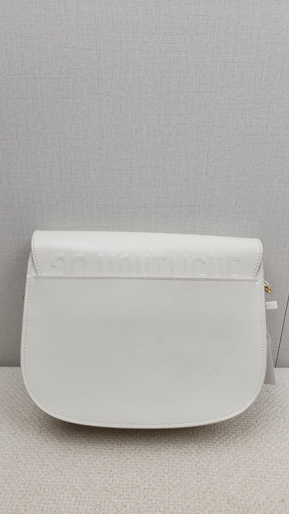 Dior White Calfskin Medium Bobby