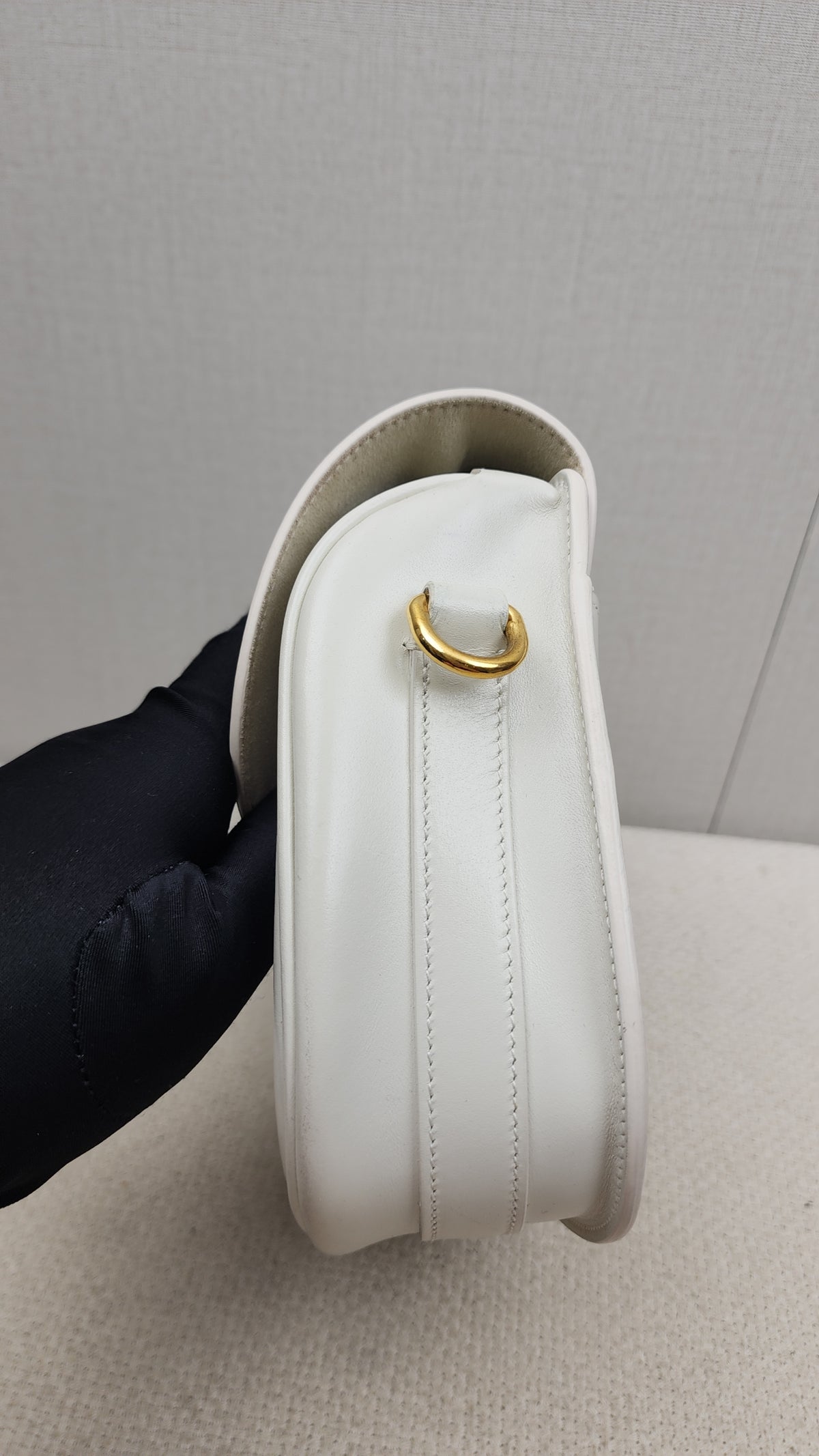 Dior White Calfskin Medium Bobby