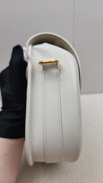 Dior White Calfskin Medium Bobby