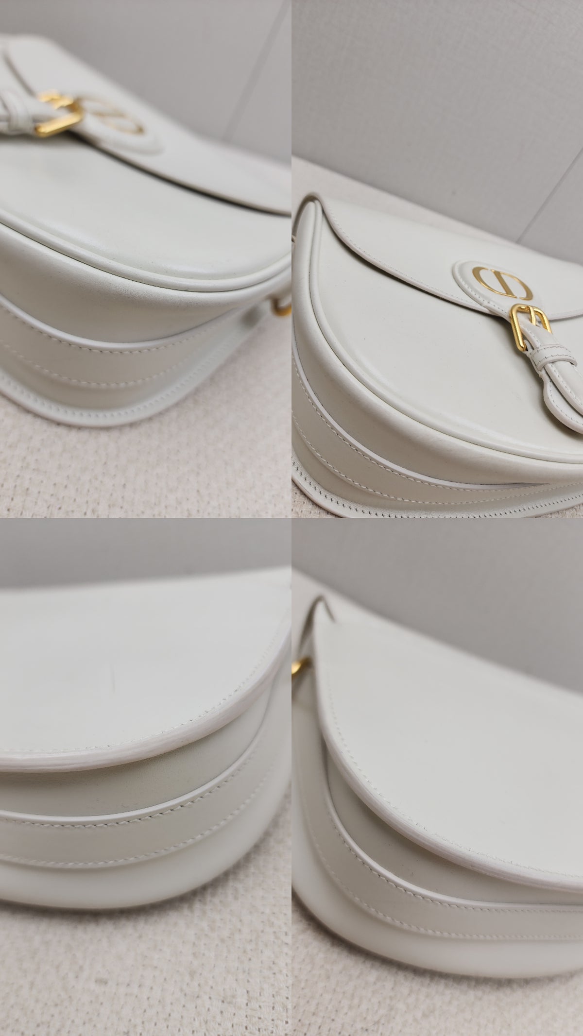Dior White Calfskin Medium Bobby