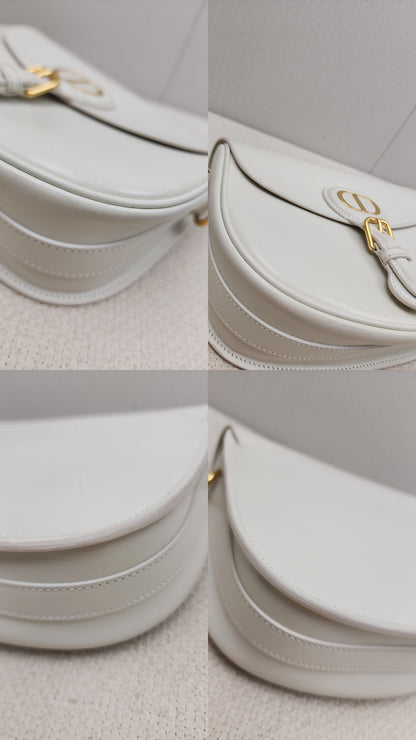 Dior White Calfskin Medium Bobby