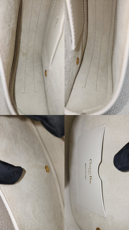 Dior White Calfskin Medium Bobby