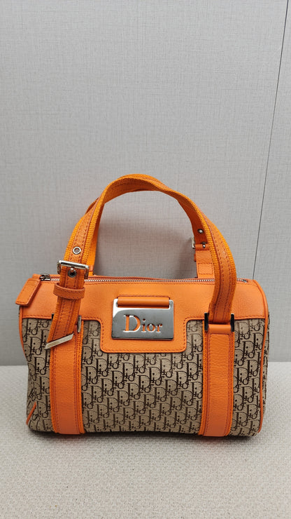 Dior Orange Diorissimo Bowling Bag