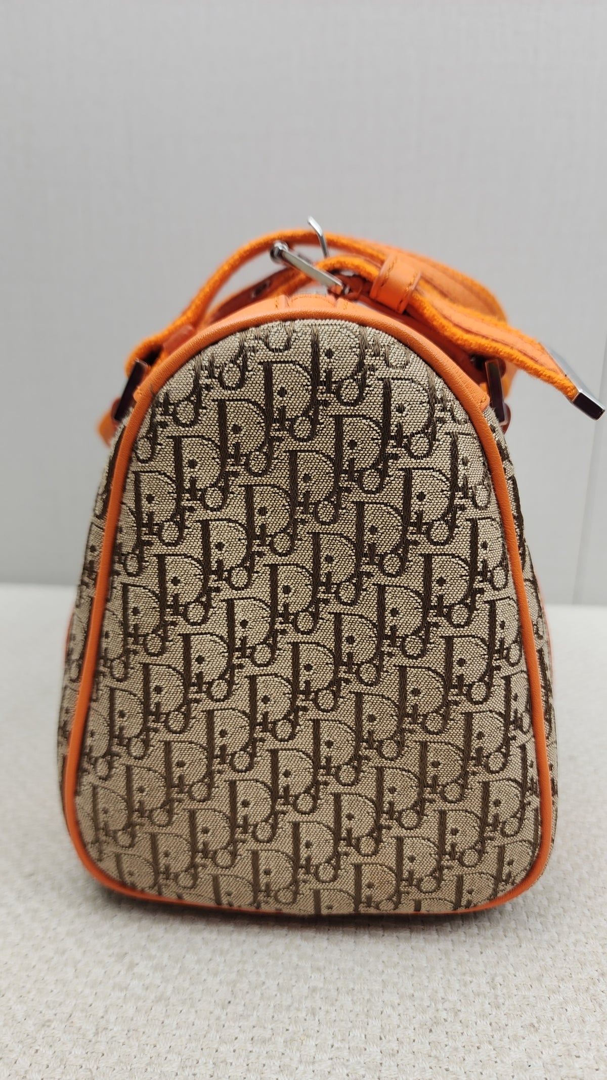 Dior Orange Diorissimo Bowling Bag
