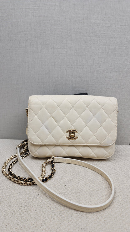 Chanel Black/White Double Side Pack Sling Bag