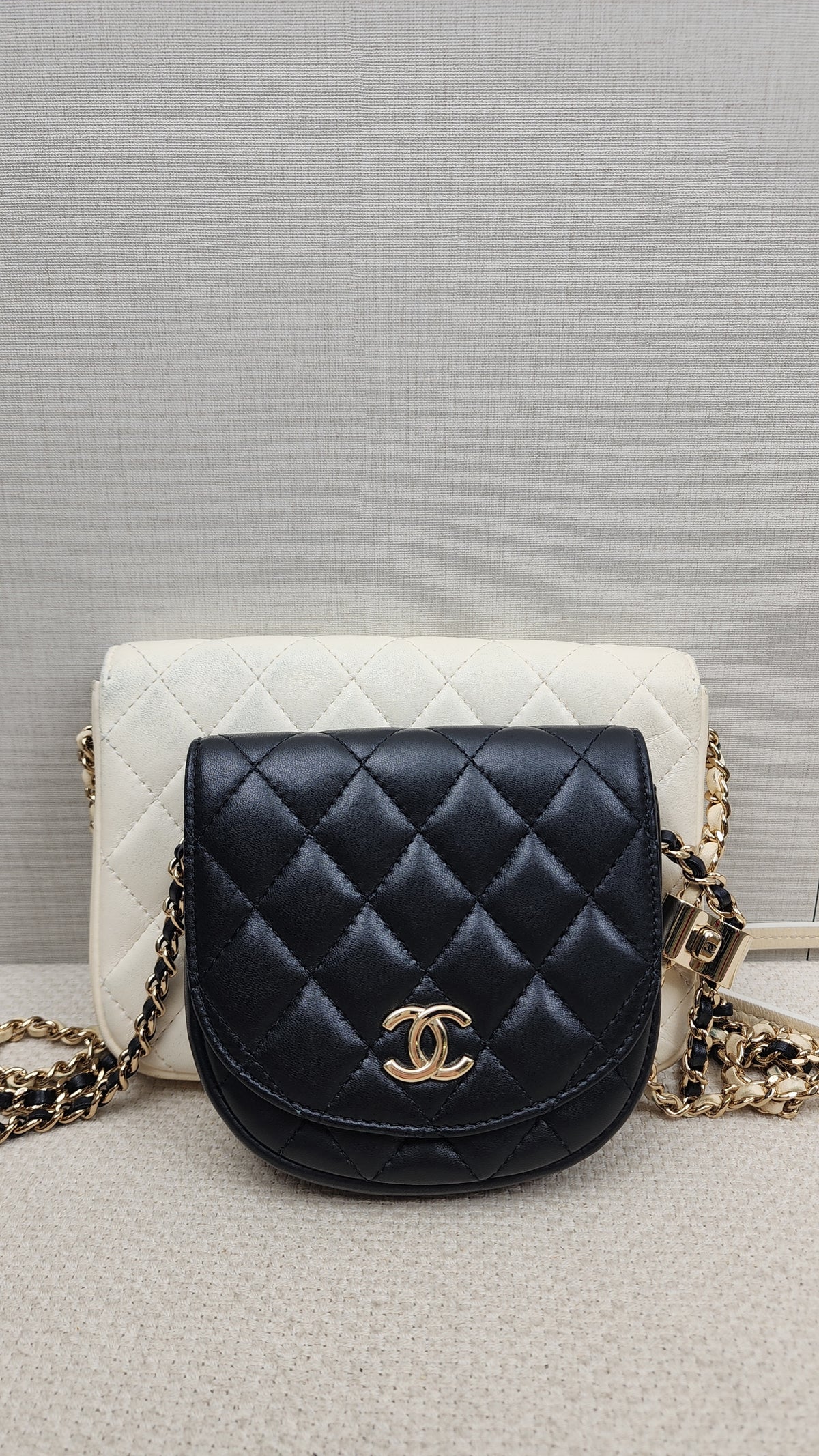 Chanel Black/White Double Side Pack Sling Bag
