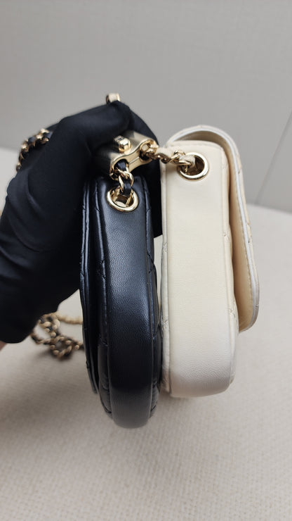 Chanel Black/White Double Side Pack Sling Bag
