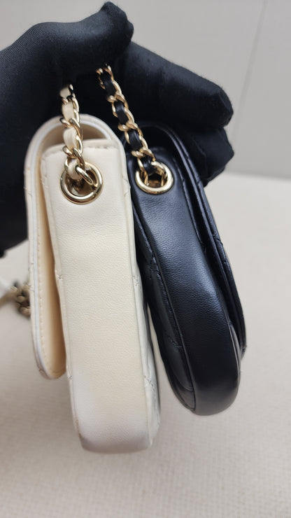 Chanel Black/White Double Side Pack Sling Bag