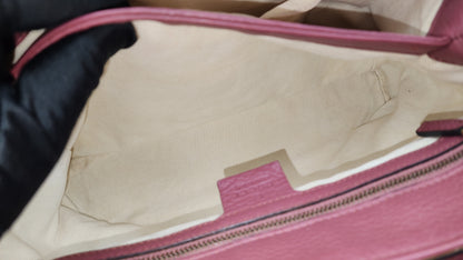 Gucci Rose Pink Pebbled Marmont Shoulder Bag (GHW)
