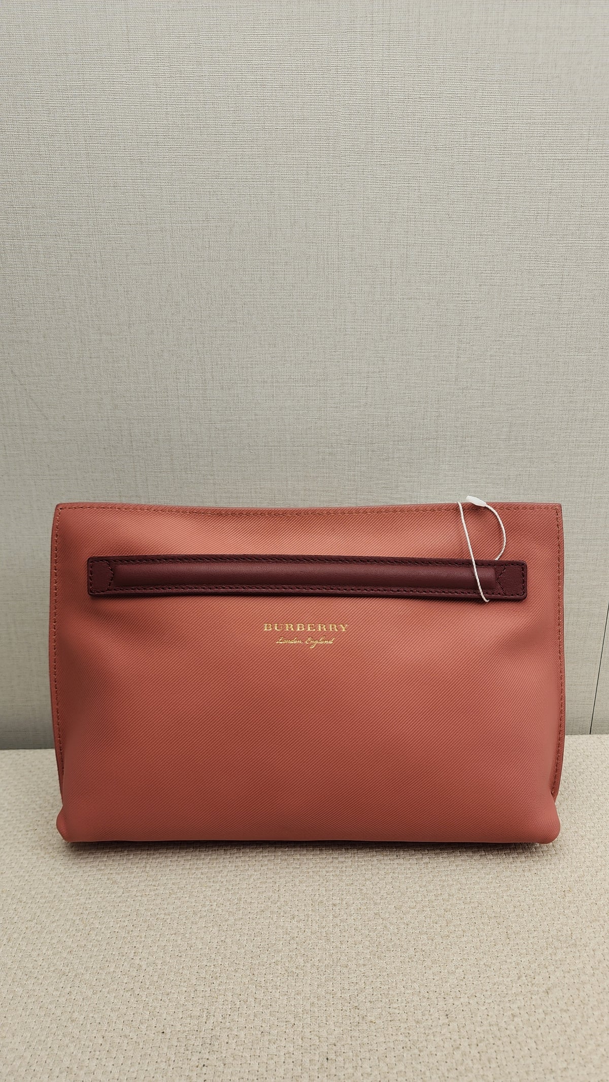 Burberry Pink Bicolor Leather Pendleton Clutch