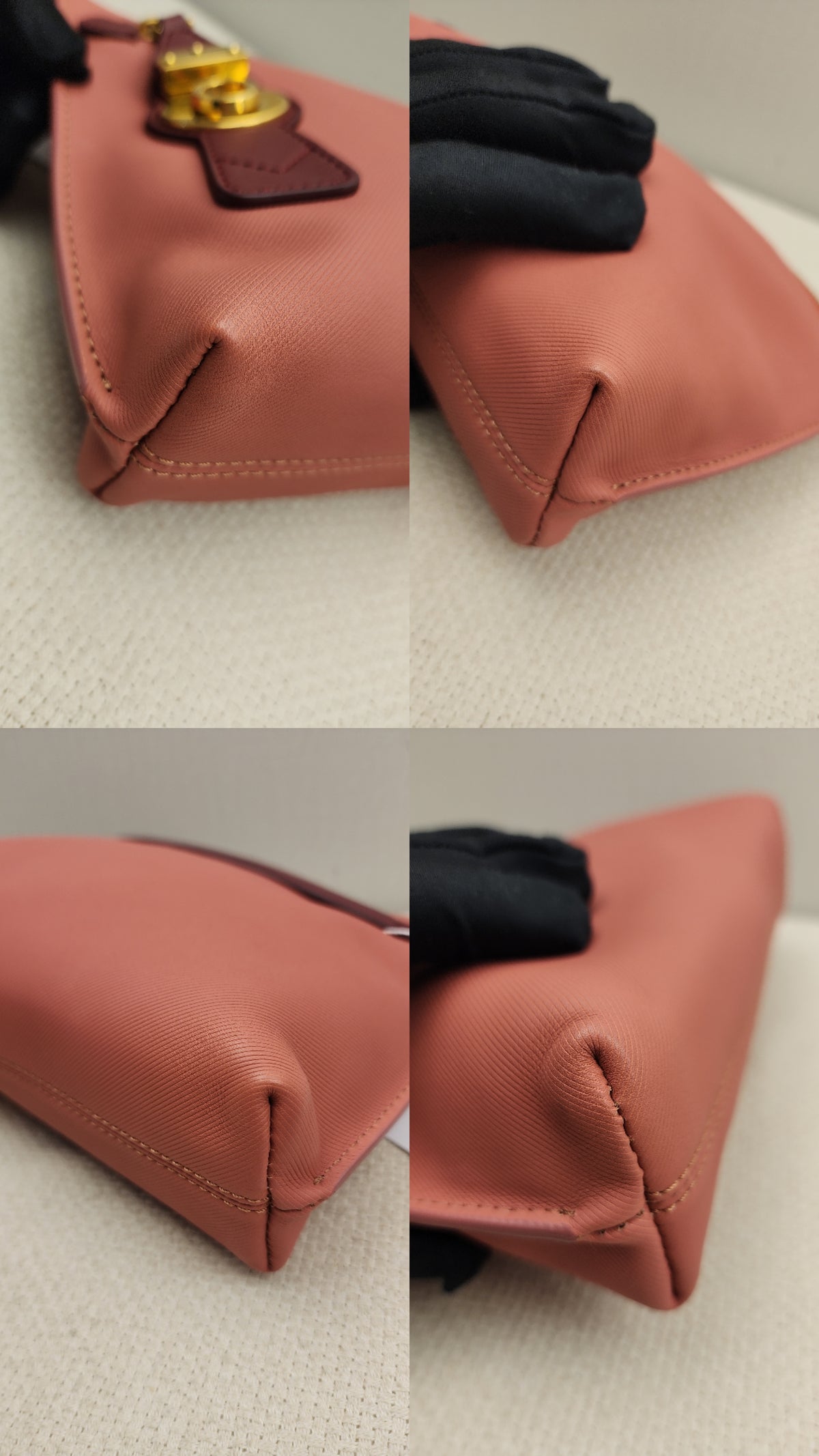 Burberry Pink Bicolor Leather Pendleton Clutch
