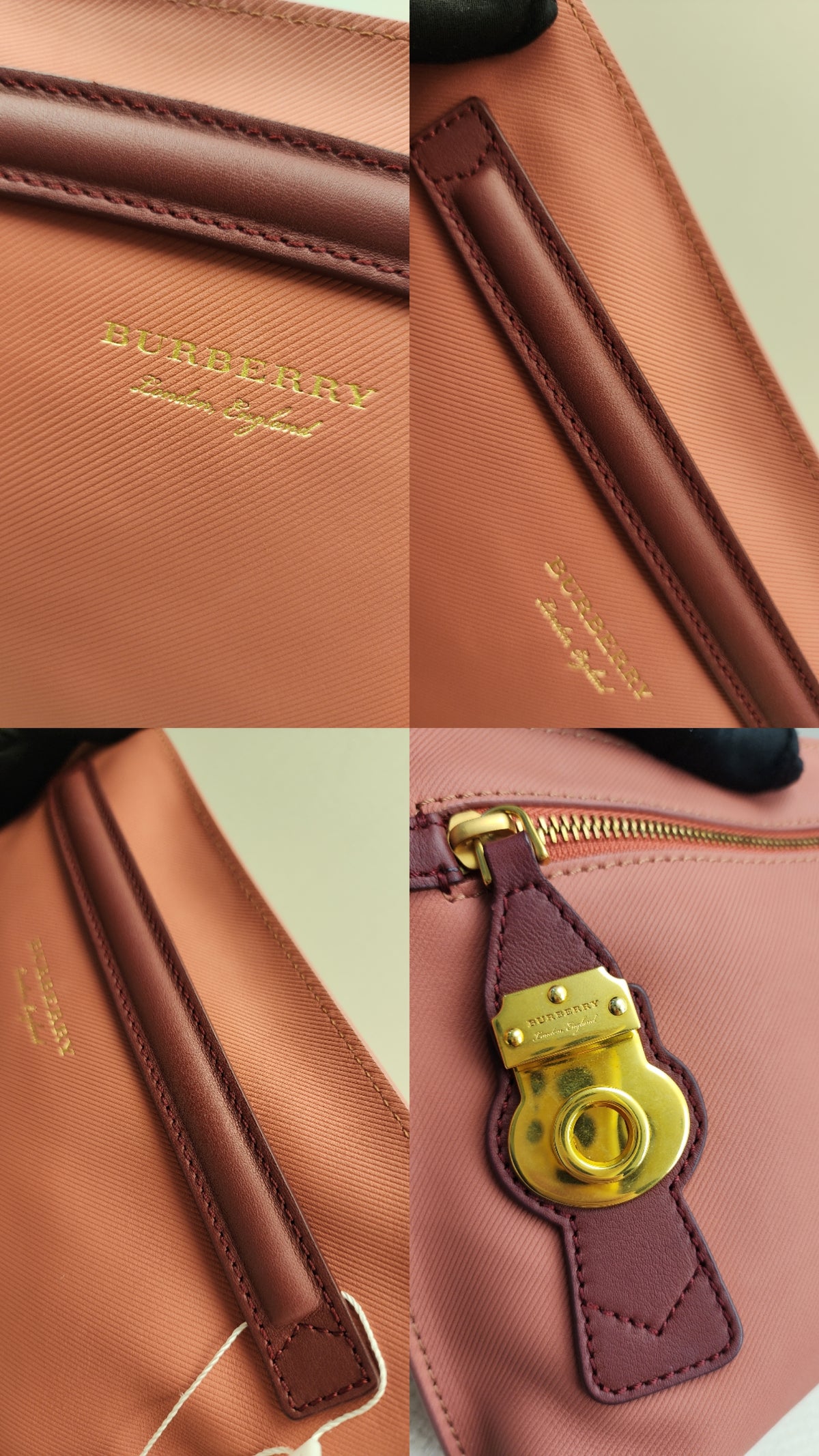 Burberry Pink Bicolor Leather Pendleton Clutch