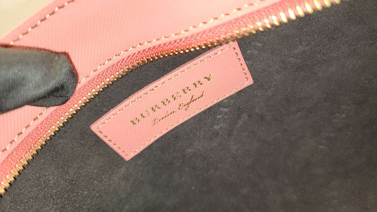 Burberry Pink Bicolor Leather Pendleton Clutch