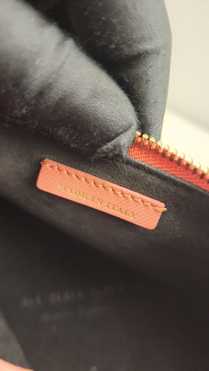 Burberry Pink Bicolor Leather Pendleton Clutch